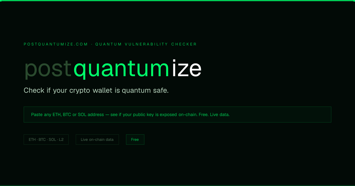postquantumize.com — Quantum Vulnerability Checker